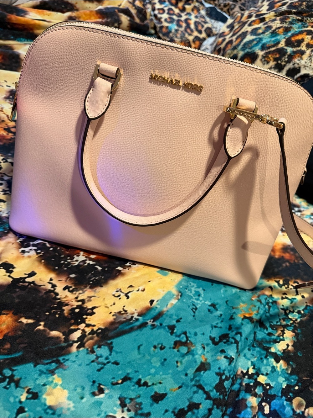 NWT Michael Kors Blush baby pink Dome Satchel with Gold Hardware